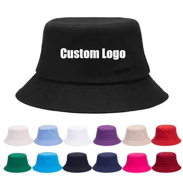 Bucket Cap Customized Embroidery Printed Logo Sun Design Women's Hats Men Blank Bulk Adult Bucket Hat Custom Logo