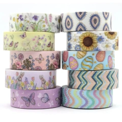 NO MOQ Washi Tape Custom Printing Love Rose Easter Eggs CMYK Colourful tape Washi Tapes Office Supplies
