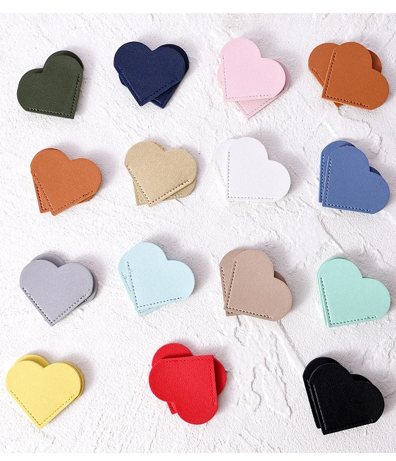 Promotional Bookmarks For Gift Custom Cute Anime Bookmark With Logo Heart Leather Bookmark