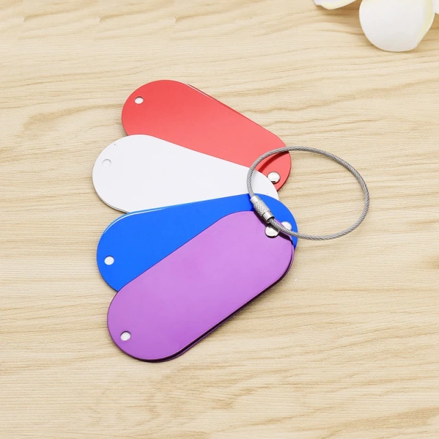 Custom Aluminium Luggage Tag With Logo Blank Round Travel Letters Tracking Name Tag Luggage Luxury Air Tag Tracker For Luggage