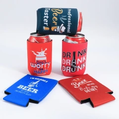 Custom Insulated Can Cooler 300ml 12oz Drinking Slap Stubby Holder Sublimation Blanks Folding Coozies For Beer Can Cooler