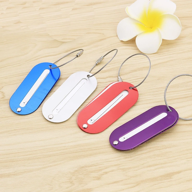 Custom Aluminium Luggage Tag With Logo Blank Round Travel Letters Tracking Name Tag Luggage Luxury Air Tag Tracker For Luggage