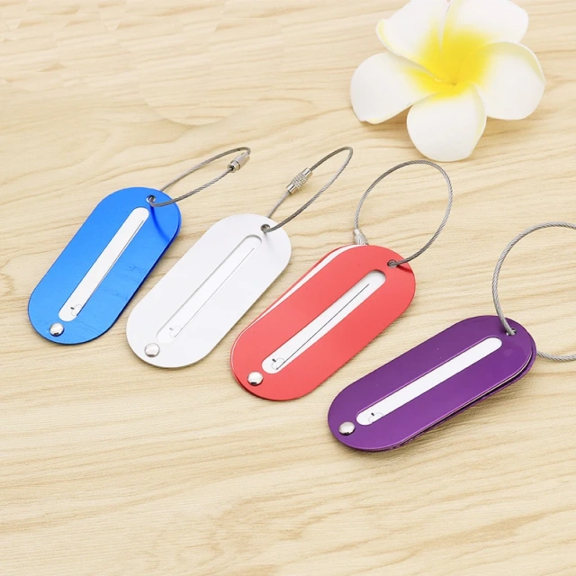 Custom Aluminium Luggage Tag With Logo Blank Round Travel Letters Tracking Name Tag Luggage Luxury Air Tag Tracker For Luggage