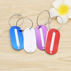 Custom Aluminium Luggage Tag With Logo Blank Round Travel Letters Tracking Name Tag Luggage Luxury Air Tag Tracker For Luggage