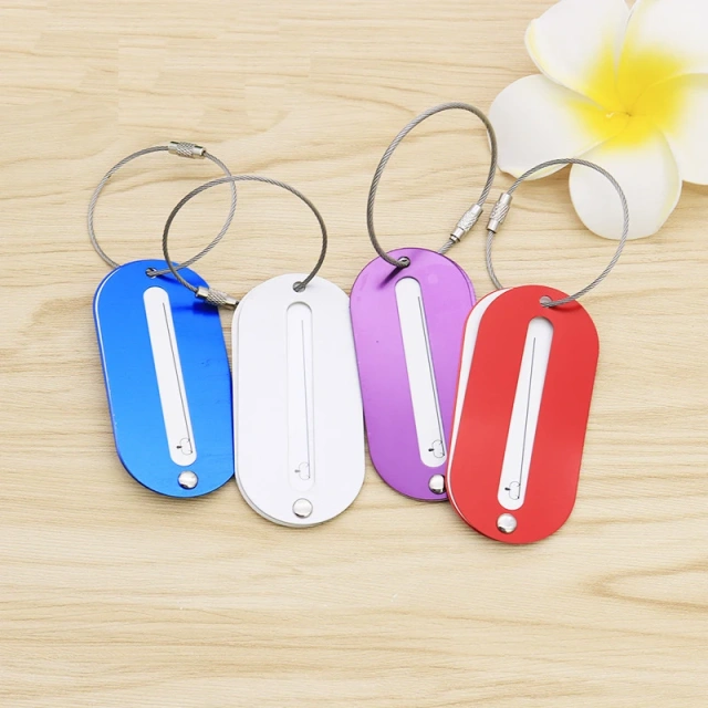 Custom Aluminium Luggage Tag With Logo Blank Round Travel Letters Tracking Name Tag Luggage Luxury Air Tag Tracker For Luggage