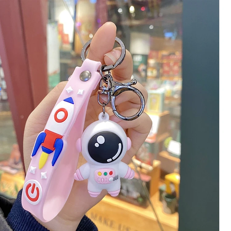 Wholesale Promotional Keychains Cartoon Spaceman Anime Keychain Custom 3D Pvc Keychain Cute Rubber Key Chains Custom Logo