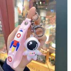Wholesale Promotional Keychains Cartoon Spaceman Anime Keychain Custom 3D Pvc Keychain Cute Rubber Key Chains Custom Logo