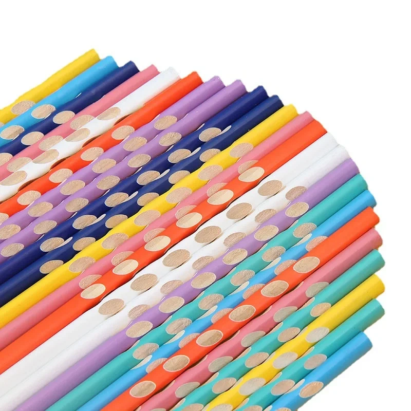 Cute School Pencil Set Wooden Lead Drawing Custom Pencils Logo Standard HB Hole Colored Pencils Eraser