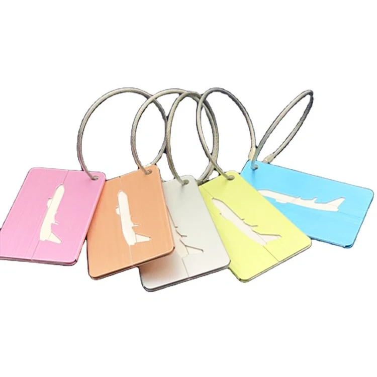 Customized Personalized Luggage Tag Blank Metal Anodized Aluminum Label Holder Name ID Tag Custom Luggage Tag With Logo