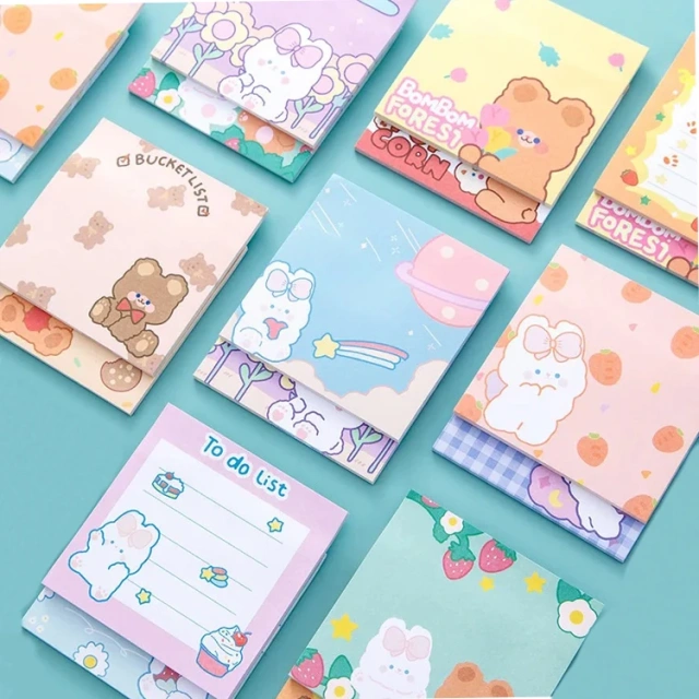 Wholesale Logo Sticky Note Offset Shape Hotel Kawaii Cute Eco-friendly Paper Sticky Notes 3x3 Memo Custom Sticky Notes Pad