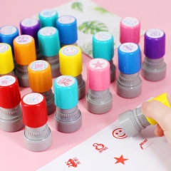 personalized Customized Logo Office Stamper Custom OEM Cartoon Metal Stamping Foil Round Self Rubber Plastic Inking Stamps