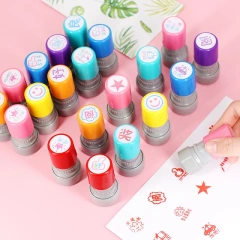 personalized Customized Logo Office Stamper Custom OEM Cartoon Metal Stamping Foil Round Self Rubber Plastic Inking Stamps