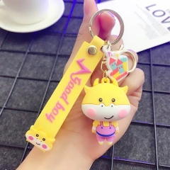 Cute Custom Keychain Manufacturer Cartoon PVC Soft Plastic 3D Keychain Pendant Group Keychain Ring Activity Gift