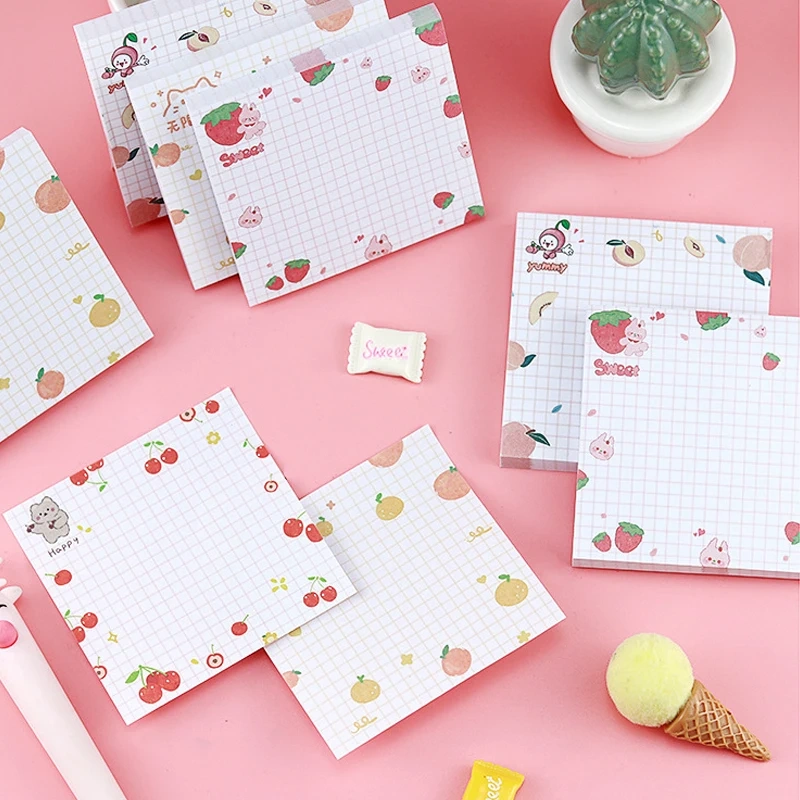 Promotional Memo Pad Print Cute Kawaii Rainbow Mini Fruit 3D Custom Memo Pad Sticky Note Pads With Logo