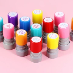 personalized Customized Logo Office Stamper Custom OEM Cartoon Metal Stamping Foil Round Self Rubber Plastic Inking Stamps