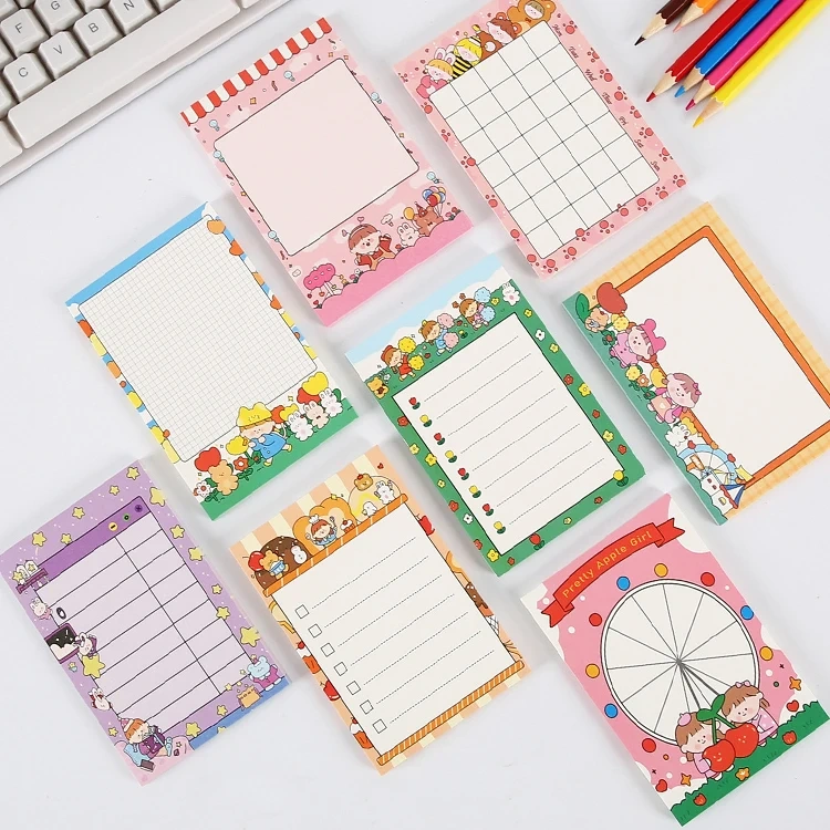 Promotional Memo Pad Paper For Girls Long Cute Kawaii Memo Pads Sticky Note 3d Memo Pads Custom Print