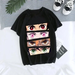 Wholesale High Quality t shirt Unisex Cartoon Girls t-shirts Logo Printing Black Cotton Men Women's Anime t shirts Oversized