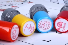 personalized Customized Logo Office Stamper Custom OEM Cartoon Metal Stamping Foil Round Self Rubber Plastic Inking Stamps