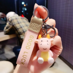 Cute Custom Keychain Manufacturer Cartoon PVC Soft Plastic 3D Keychain Pendant Group Keychain Ring Activity Gift