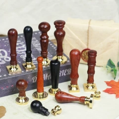 Customized Design Logo Stamp Personalized DIY Hot Wooden Metal Embossed Stamp Custom Wax Seal Stamp Set Kit