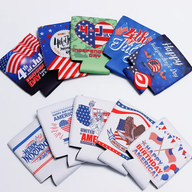 Custom Insulated Can Cooler 300ml 12oz Drinking Slap Stubby Holder Sublimation Blanks Folding Coozies For Beer Can Cooler