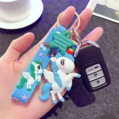 Cute Custom Keychain Manufacturer Cartoon PVC Soft Plastic 3D Keychain Pendant Group Keychain Ring Activity Gift