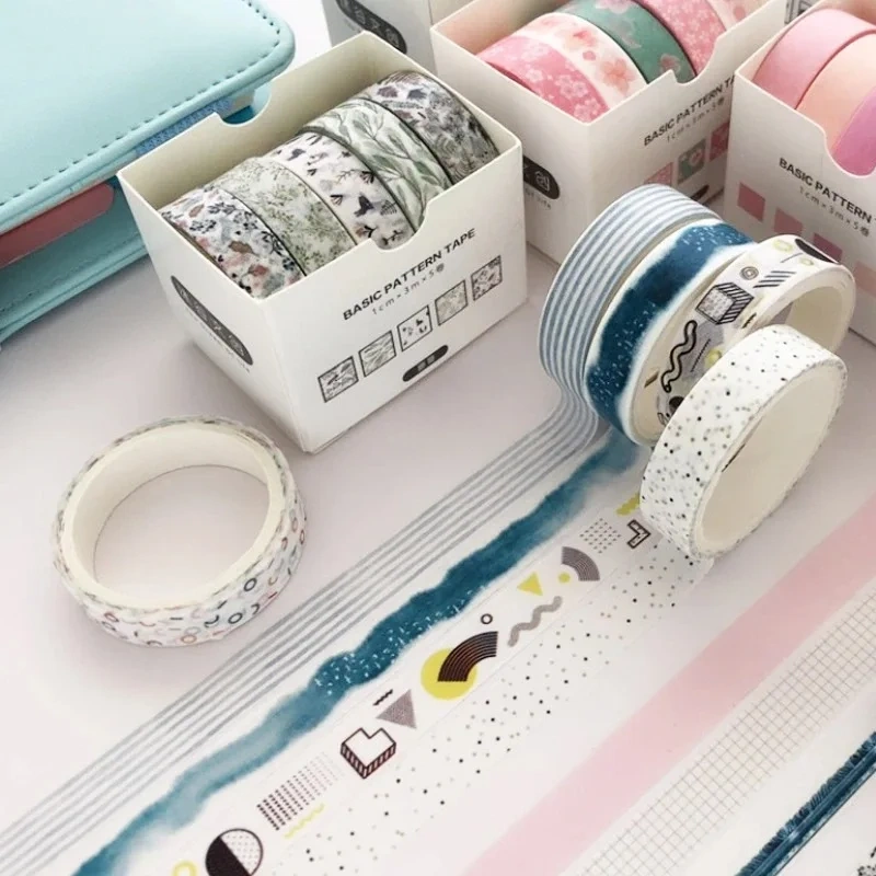 NO MOQ Custom Washi Tape Cute Grid Solid Color Basic Style Masking Tape For Stickers Scrapbooking DIY Photo Album Diary