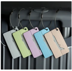 Customized Personalized Luggage Tag Blank Metal Anodized Aluminum Label Holder Name ID Tag Custom Luggage Tag With Logo