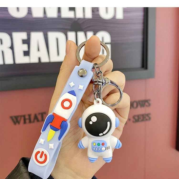 Wholesale Promotional Keychains Cartoon Spaceman Anime Keychain Custom 3D Pvc Keychain Cute Rubber Key Chains Custom Logo