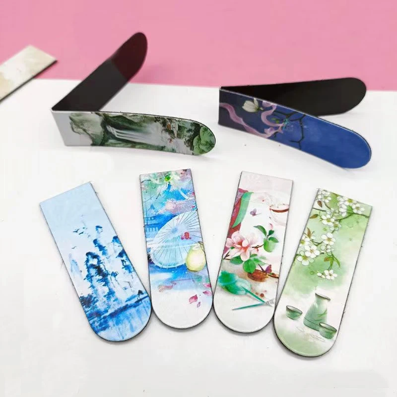 Magnetic Bookmarks Wholesale Sublimation Kawaii Magnetic Bookmarks Custom Metal Chain Bookmarks Logo