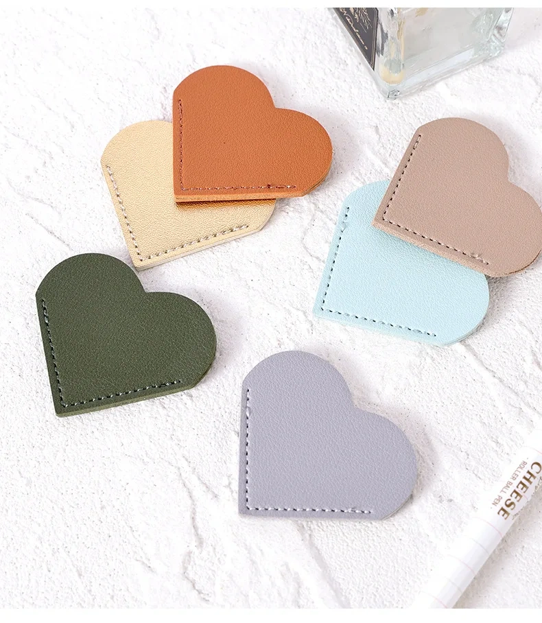 Promotional Bookmarks For Gift Custom Cute Anime Bookmark With Logo Heart Leather Bookmark