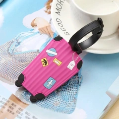Personalized Silicone Luggage Tags Travel Bag Customized Luggage Tags Name PU PVC luggage tags custom logo