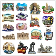 Wholesale Custom 3d Polyresin Fridge Magnet Refrigerator Sticker City Souvenir Gift Refrigerator Magnet Resin Fridge Magnet