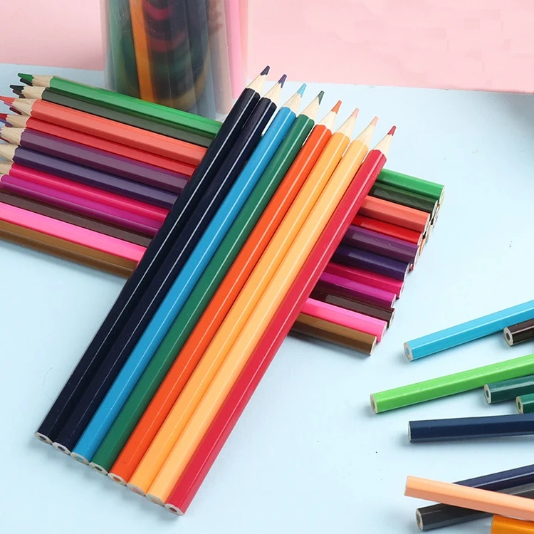Custom Pencils Standard Cute School Colour Pencil Set Wooden Lead Drawing Colored Pencils For Children