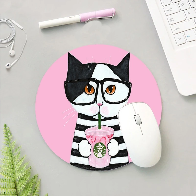 Custom  Round Mouse Pad Desk Pad Laptop Mouse Mat  Home PC Computer Keyboard Cute Mouse Pad Non-Slip Rubber Desk Mat