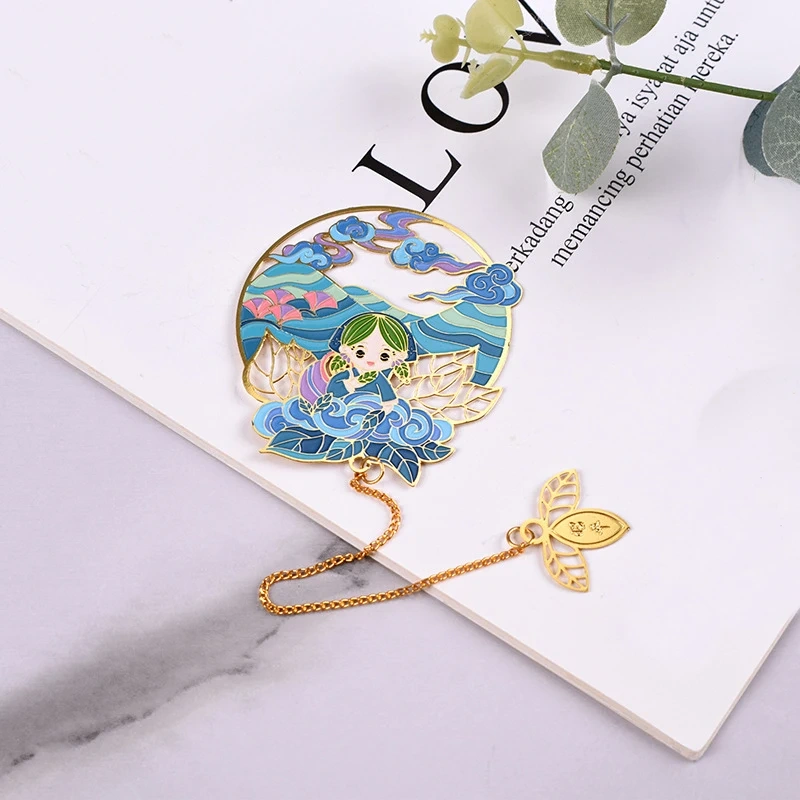 Metal Bookmark Custom Gold Plated Steel 3d Logo Animal Anime Cartoon Brass Bookmark Custom Magnetic Bookmark Clip
