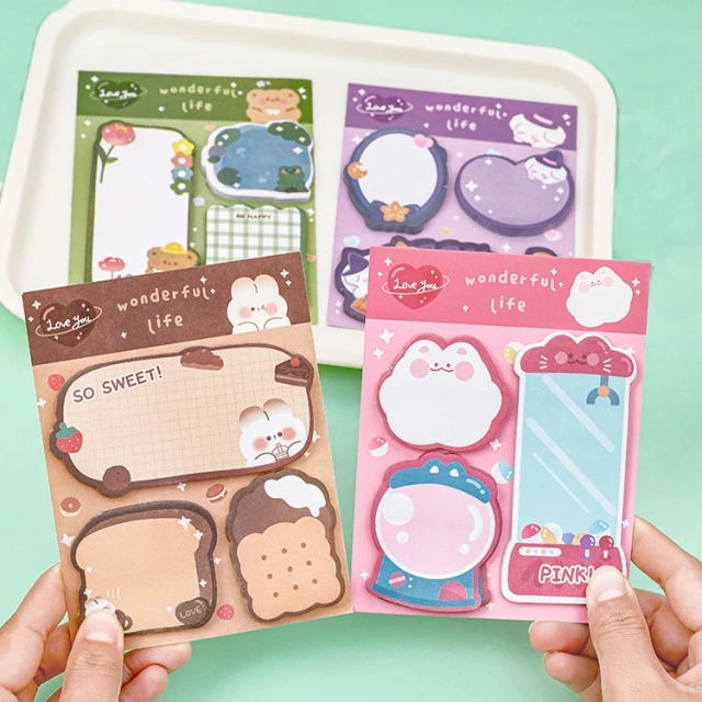 Wholesale Logo Sticky Note Offset Shape Hotel Kawaii Cute Eco-friendly Paper Sticky Notes 3x3 Memo Custom Sticky Notes Pad