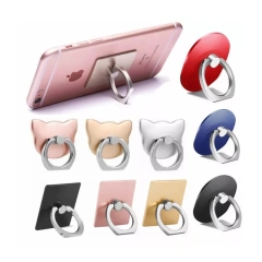 Cell Phone Finger Ring Holder 360 Rotation Wholesale Blank Stand Metal Mobile Phone Holders Custom Logo Phone Grip
