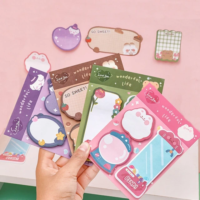 Wholesale Logo Sticky Note Offset Shape Hotel Kawaii Cute Eco-friendly Paper Sticky Notes 3x3 Memo Custom Sticky Notes Pad