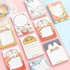 Wholesale Logo Sticky Note Offset Shape Hotel Kawaii Cute Eco-friendly Paper Sticky Notes 3x3 Memo Custom Sticky Notes Pad