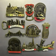 Promotional Gifts Custom Metal Fridge Magnet Bottle Opener Travel Souvenirs Cities Metal 3d Fridge Magnet Refrigerator Magnet