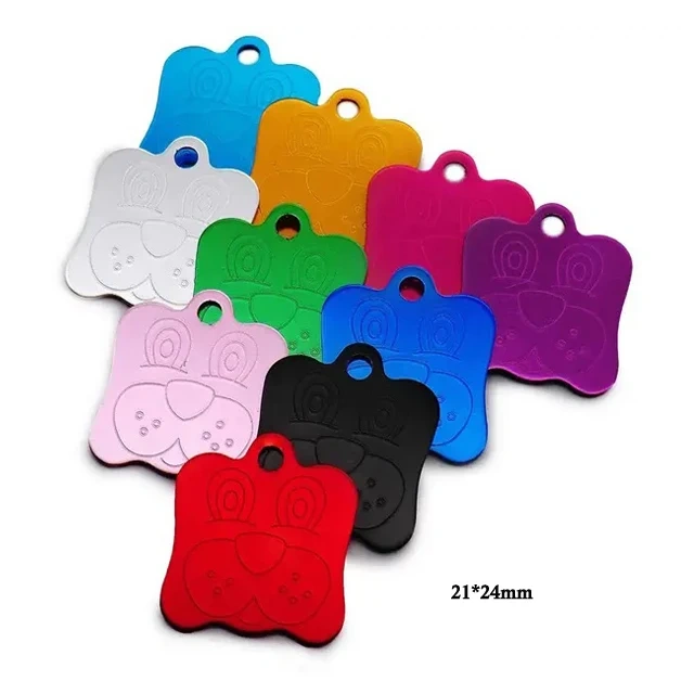 Custom Stainless Steel Pet ID Cat Tag Name Dog Collar Tag Heart Name Phone Double Side Anti-Lost Pet Plate Keychain Keyring