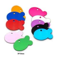 Custom Engraved Air Dog Holder Aluminum ID Tag Cat Face Shape Print Pet Name Plate Puppy Label Phone No.