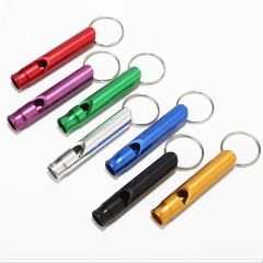 Aluminium Alloy Emergency Camping Hiking Outdoor Sport Tools Aid Whistle Key Chain