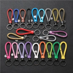 Custom Logo Gun Car Braided Woven Rope Promotion Gifts  Key Chain Leather