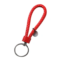 Custom Logo Gun Car Braided Woven Rope Promotion Gifts  Key Chain Leather