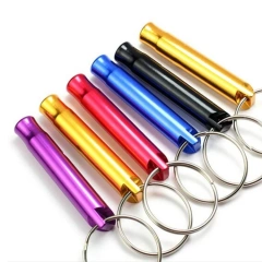 Aluminium Alloy Emergency Camping Hiking Outdoor Sport Tools Aid Whistle Key Chain