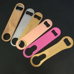 Promotion Stainless Steel Bottle Opener Souvenir Wood Bottle Opener Sublimation Logo Custom Bottle Opener Blanks
