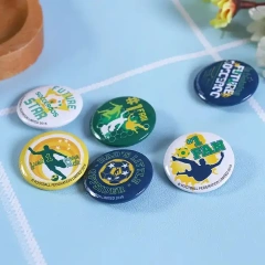 Custom  Enamel Car Football Button Badge Keychain Epoxy Star Pin On Button Badge 58mm Components Tin Badge