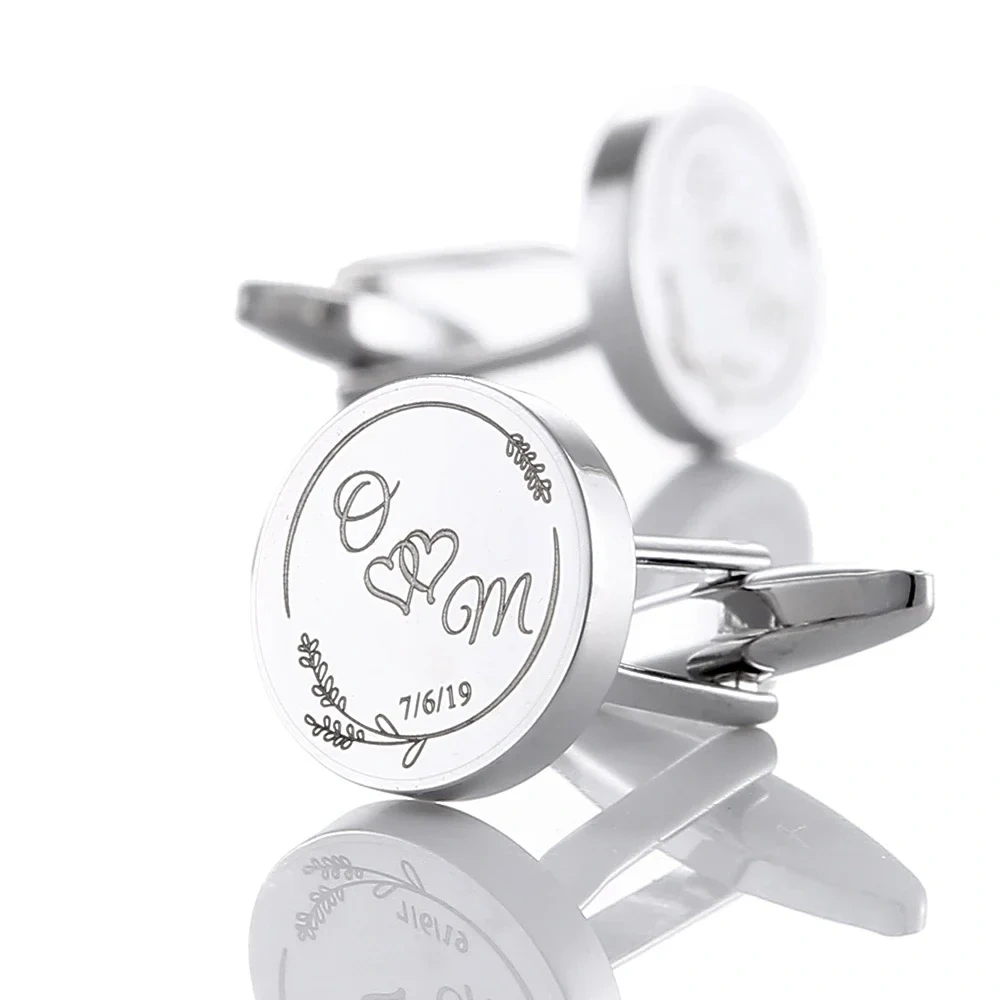 Customised Logo Suit Shirt Enamel Blank Metal Cuff link For Wedding Promotional Gift Stainless Steel CuffLinks Men For Gym
